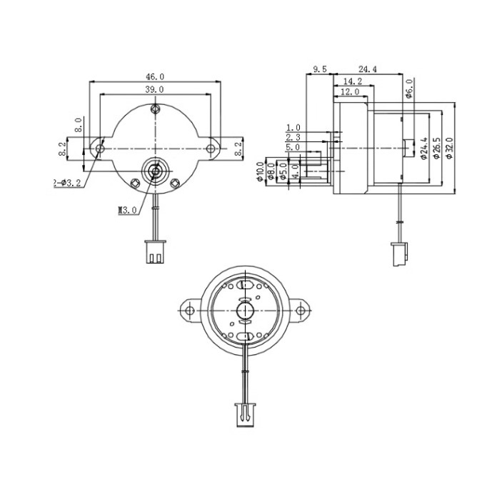 ĐỘNG CƠ JS30 12V 12RPM TRỤC 87.5MM