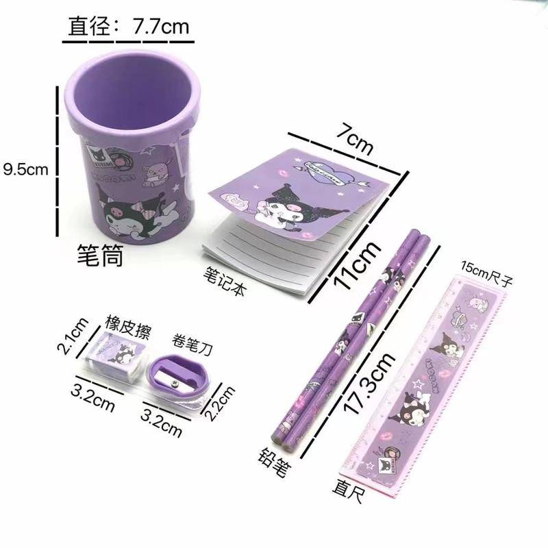 Bộ Bút Chì 7 Trong 1 sanrio mymelody kuromi cinnamoroll Hoạt Hình Dễ Thương Kèm Đồ Chuốt Cho Trẻ Em Văn Phòng Trường Học