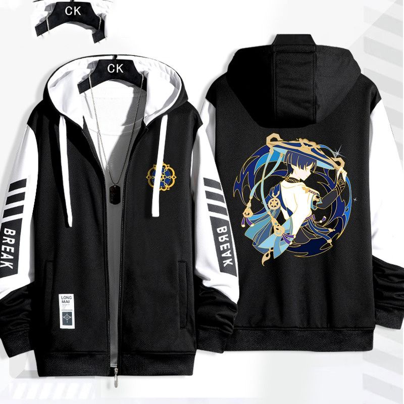Áo Khoác In Họa Tiết Hoạt Hình anime Thu Đông Wander genshin Tác Động Sẹo Quan Sát fatui harbingers acgn Kuzushi Thời Trang