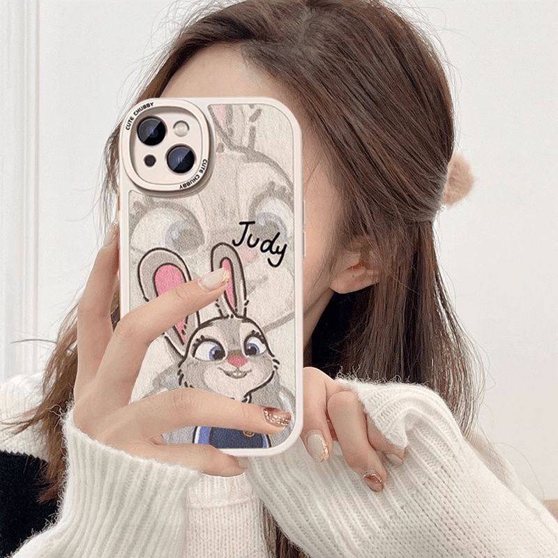 Ốp lưng ngọt Soft For iPhone 15 14 13 12 Mini 11 Pro Xs max 6 6S 7 8 Plus X XR 11promax 12promax 13promax Cute Cartoon Zootopia Officer Rabbit Judy and Mr. Fox Nick Oval Fine Hole Shockproof Phone Case XPN 89