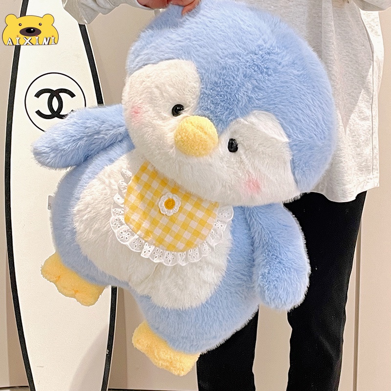 ⚡️Vải Lông Chồn Vàng⚡️Gấu bông chim cánh cụt siêu dễ thương trang trí quà tặng dễ thương - AIXINI