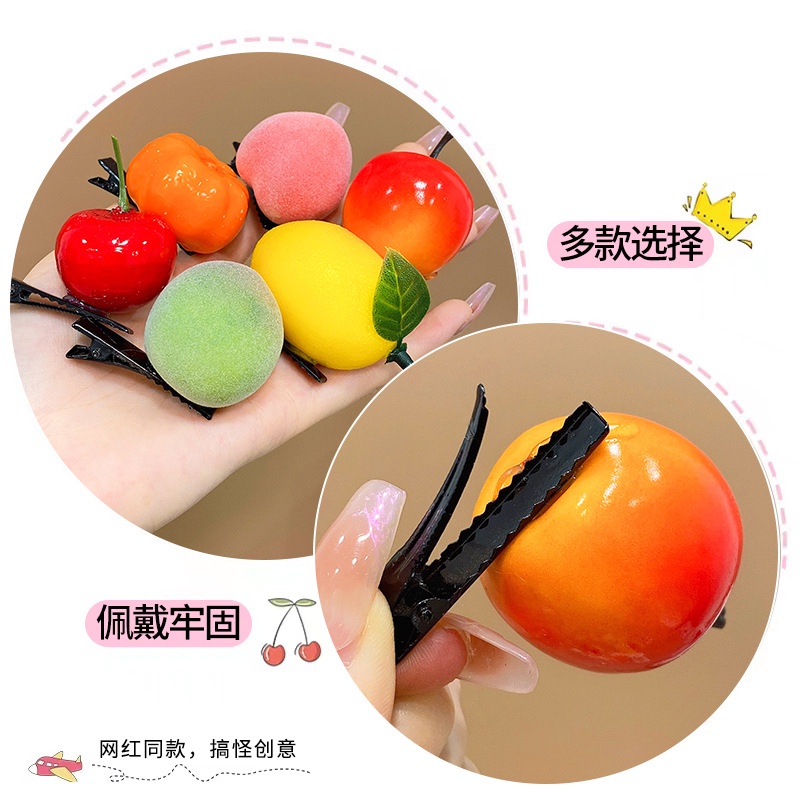 Kẹp Tóc Hình Trái Cây Dễ Thương Sáng Tạo Phong Cách Hàn Quốc Cho Nữ