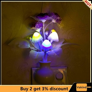 Đèn ngủ VAKIND hình nấm lilac lãng mạn với cảm biến thông minh với phích cắm us / eu