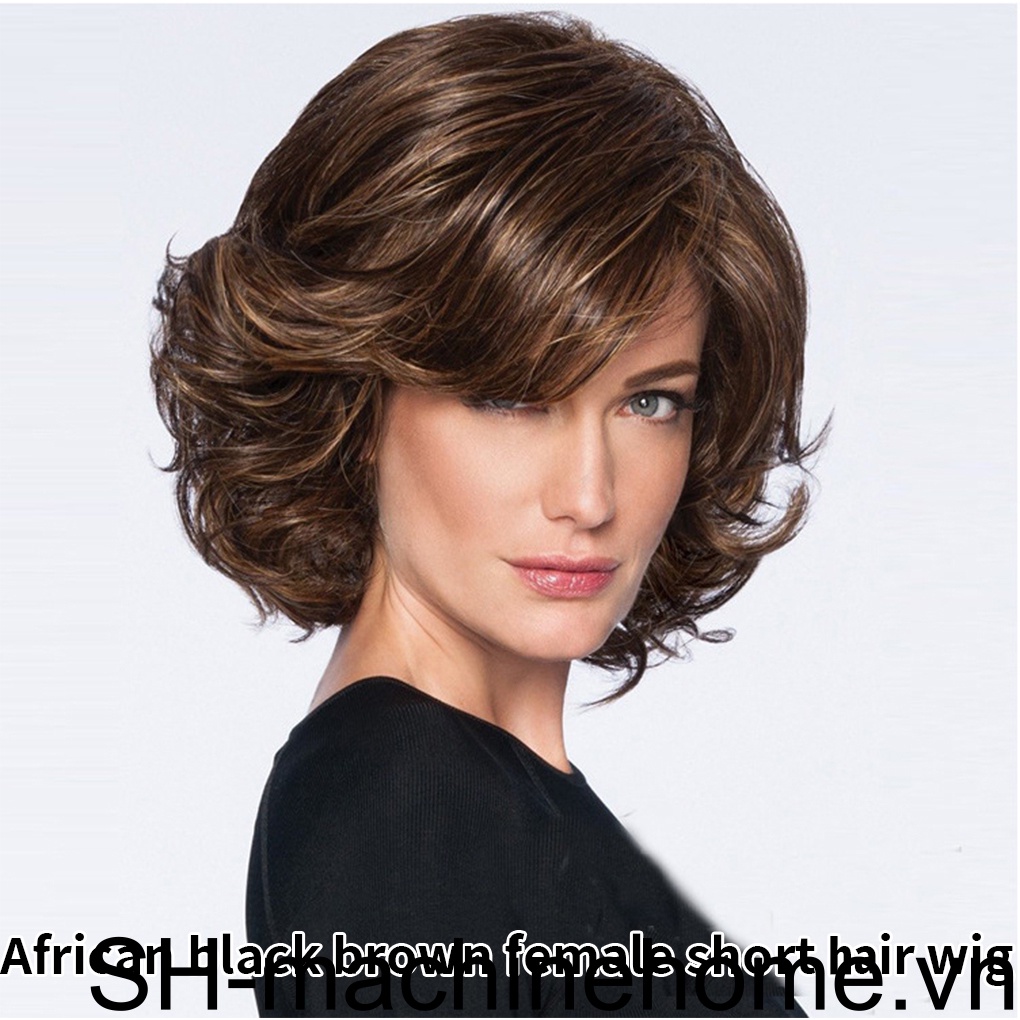 Bộ Tóc Giả Ngắn Xoăn Màu Nâu Dành Cho Nữ Hóa Trang