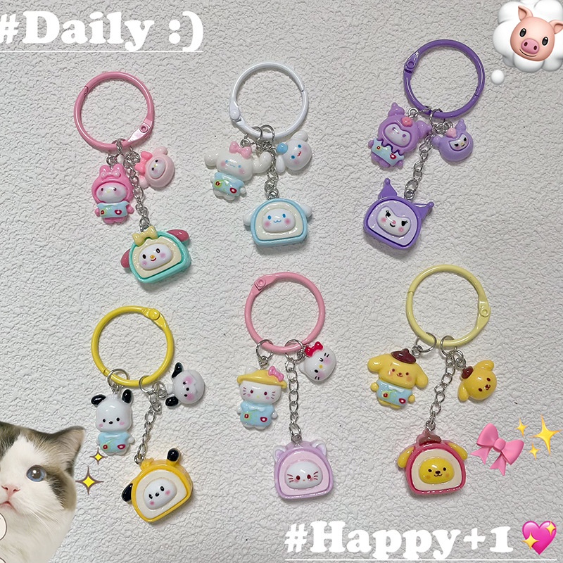 SANRIO Móc Chìa Khóa Hình Mèo kitty / Vịt Donald / Daisy Dễ Thương