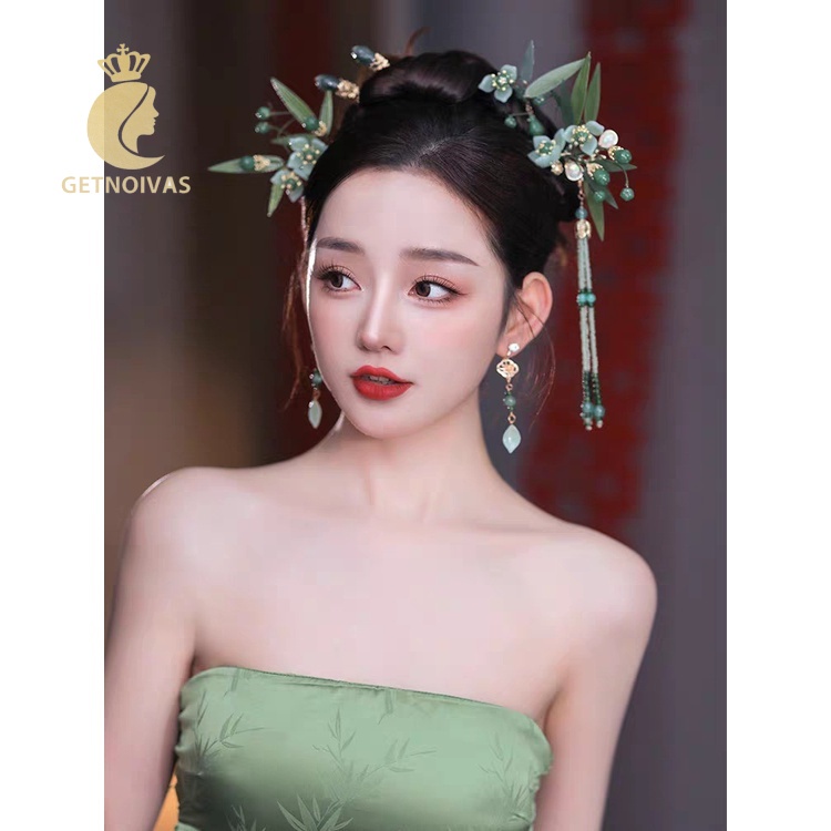 Xiuhe Trâm Cài Tóc Lá Tre Mặt Sườn Xám