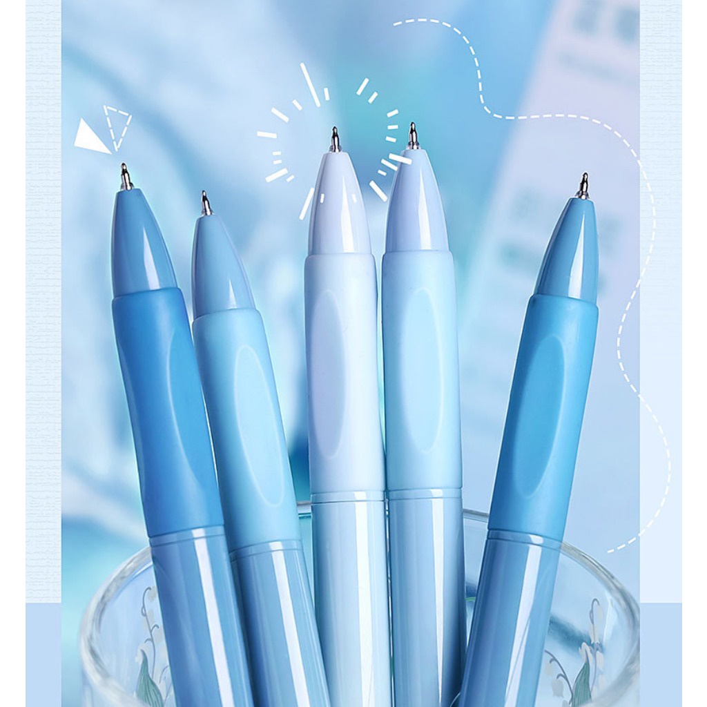 Set 5 Bút Mực gel Ngòi 0.5mm Màu Đen Nhanh Khô