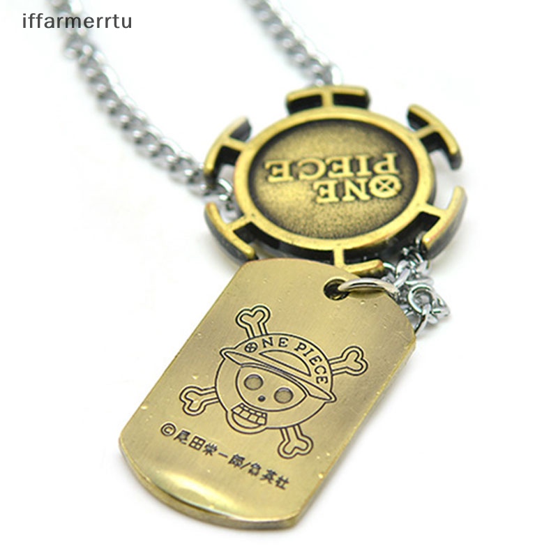 Vòng cổ Mặt Hình Nhân Vật luffy Đội Mũ Rơm Và Đầu Lâu Thời Trang Cho Nam