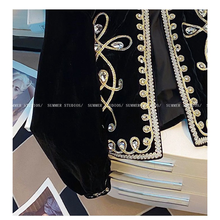 Áo Khoác Màu Đen Phong Cách Châu Âu Thời Trang Cao Cấp Cho Nữ