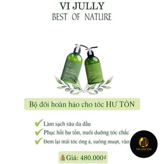 ( Tặng Ví ) Bộ Dầu Gội Bưởi và Dầu Xả Tóc Vi Jully Phục Hồi Tóc Hư Tổn Mọc Tóc