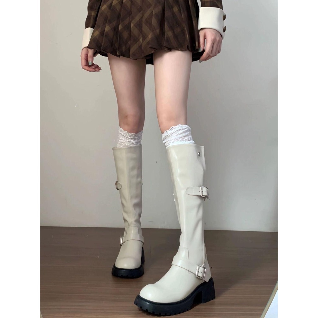 Thời Trang Bốt Cao Gót Mũi Tròn Phong Cách Hàn Quốc 2023