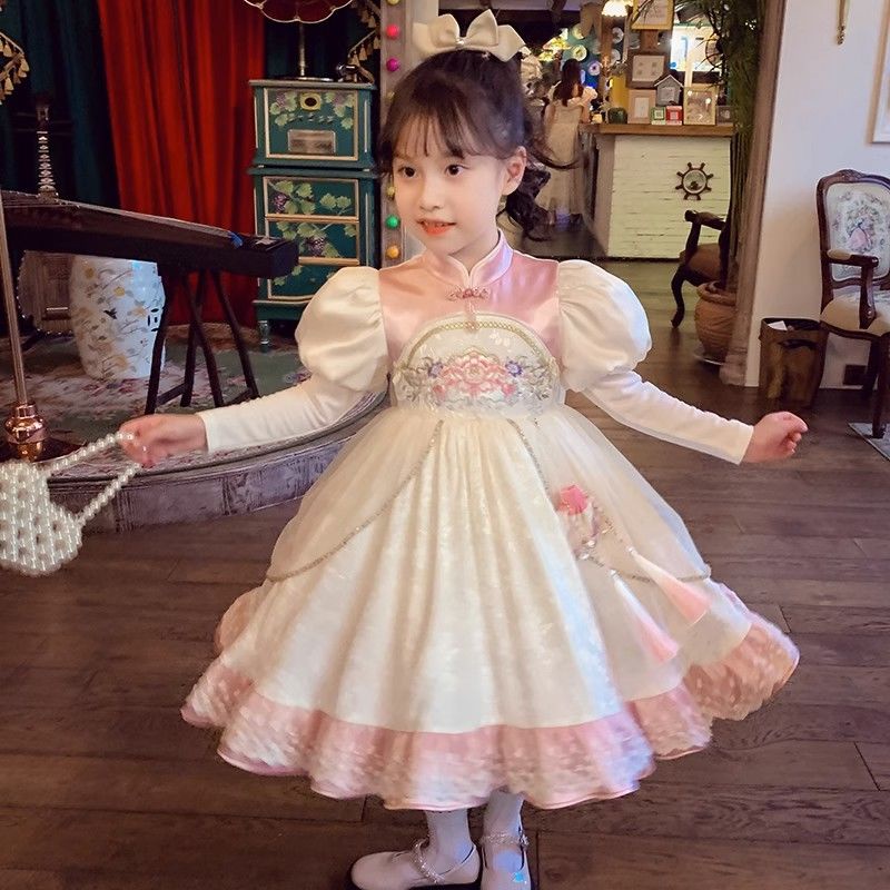 Đầm Công Chúa Phong Cách Trung Hoa Xinh Xắn Cho Bé Gái
