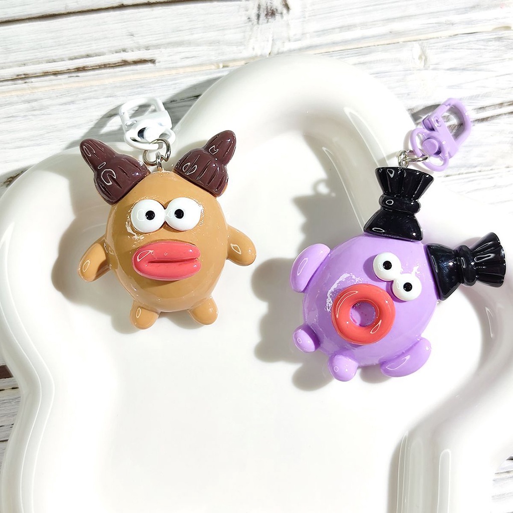 1 Móc Khóa Hình Đôi Môi Quái Vật Miệng To Dễ Thương 7cm