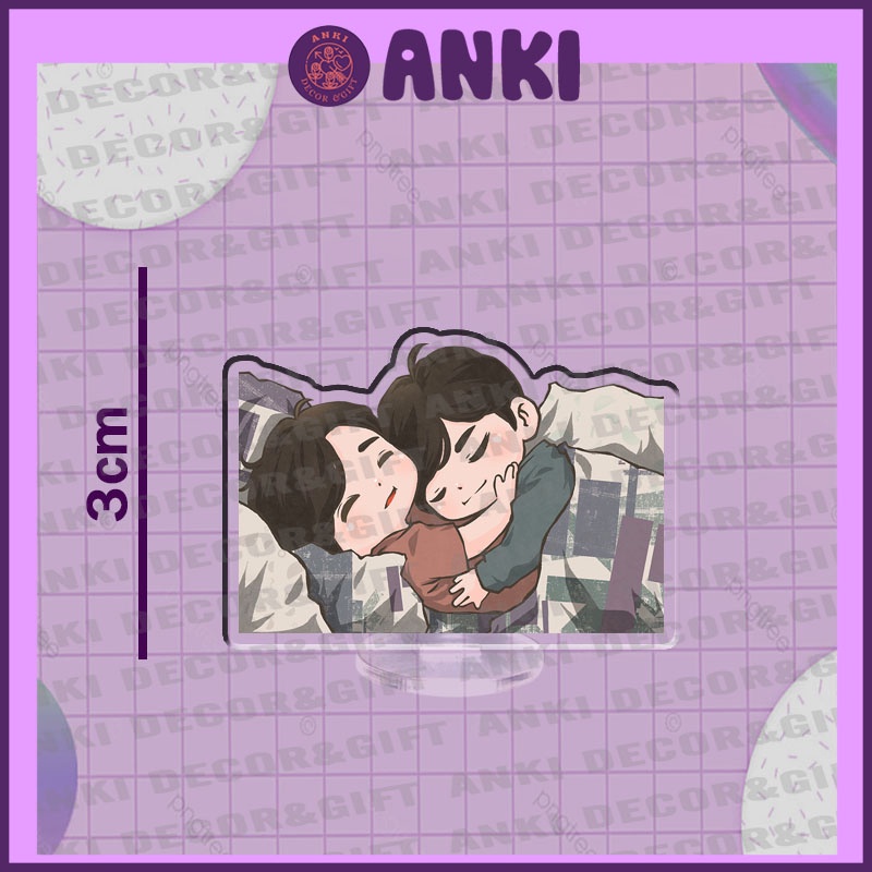 Standee OTP Pondphuwin cute dễ thương, standee mica trong suốt, quà tặng sinh nhật, mô hình chibi trang trí sưu tập
