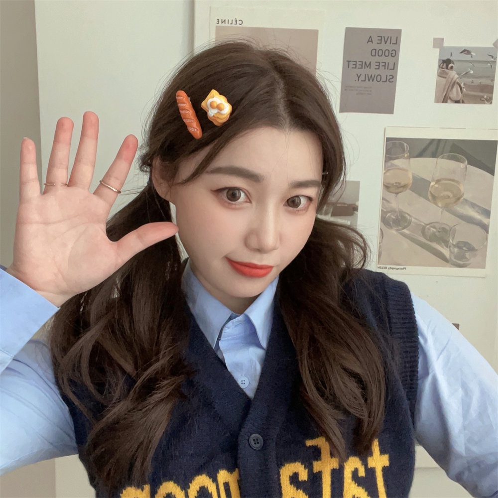 Kẹp Tóc Hình Bánh Mì Dễ Thương Cho Nữ