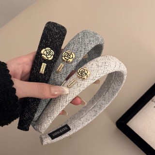 Băng Đô Cài Tóc Bằng Xốp Họa Tiết Hoa Trà Vàng Phong Cách Hàn Quốc Thời Trang