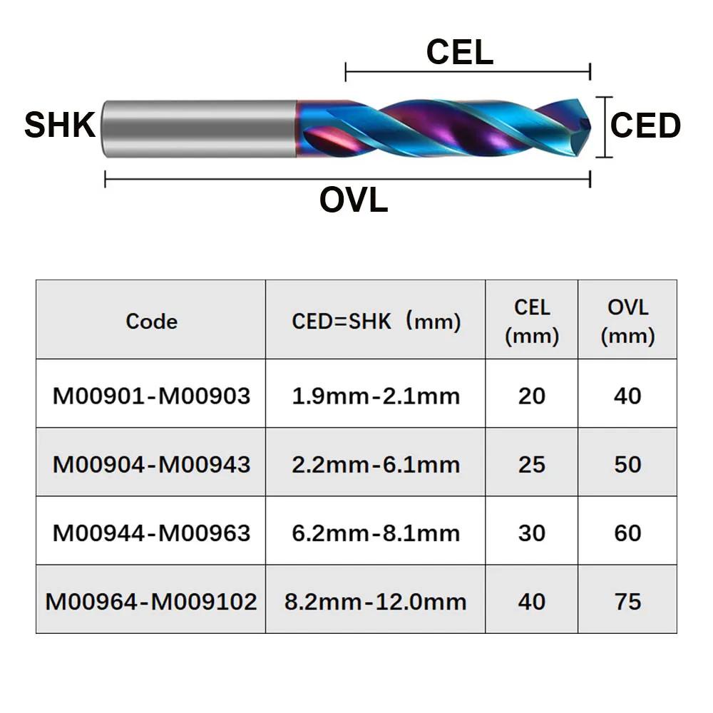 Vsharp Mũi Khoan Xoắn Ốc 1.9mm-5.9mm hrc65 naco4 Bằng Hợp Kim Nhôm Không Gỉ