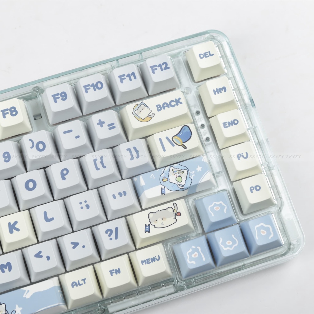 Daydream Kitten Keycaps Cherry Profile Hoạt Hình PBT Dye Sub Bàn Phím Cơ Keycap