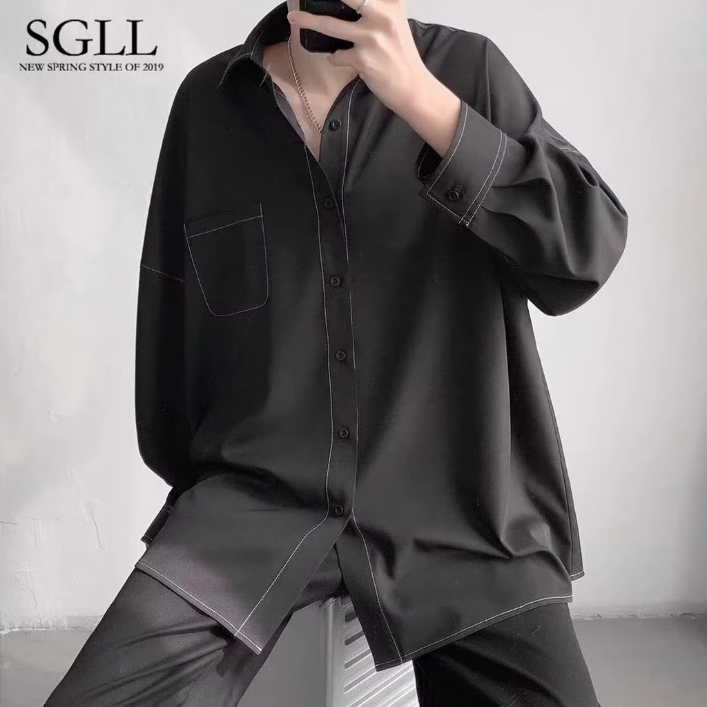 Áo Sơ Mi Trắng Tay Dài Dáng Rộng Cỡ Lớn m-7xl Thời Trang Trẻ Trung Cho Nam