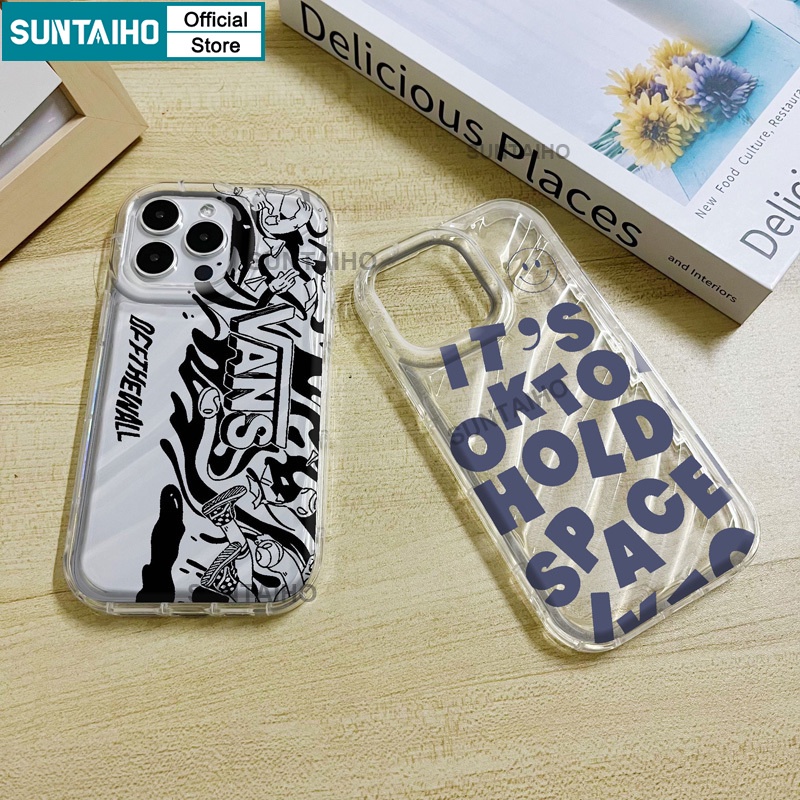 Suntaiho ốp lưng iphone Ốp Điện Thoại tpu Mềm Chống Sốc In Chữ Tiếng Anh Cho iphone 15 14 12 13 11 pro max ip 7 8 plus x xs xr xs max