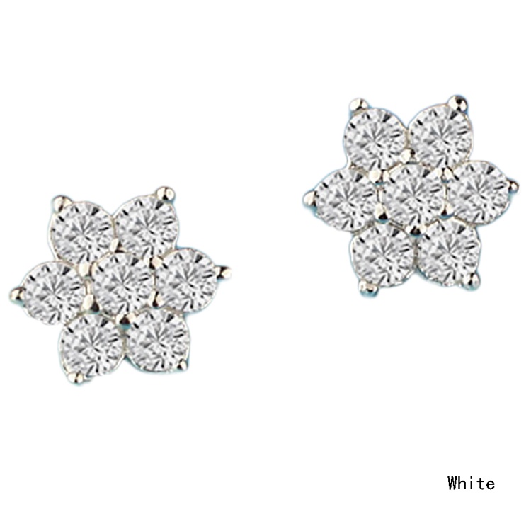 1 Đôi Bông Tai Bạc Hình Bông Tuyết Đính Đá zircon Dành Cho Nữ