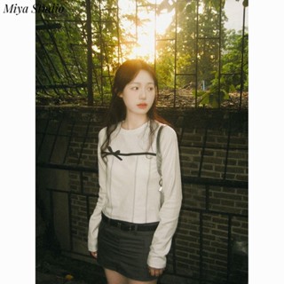  Áo thun nữ áo thu đông thời trang Hàn dễ thương  WMY23004EY 41Z231008 