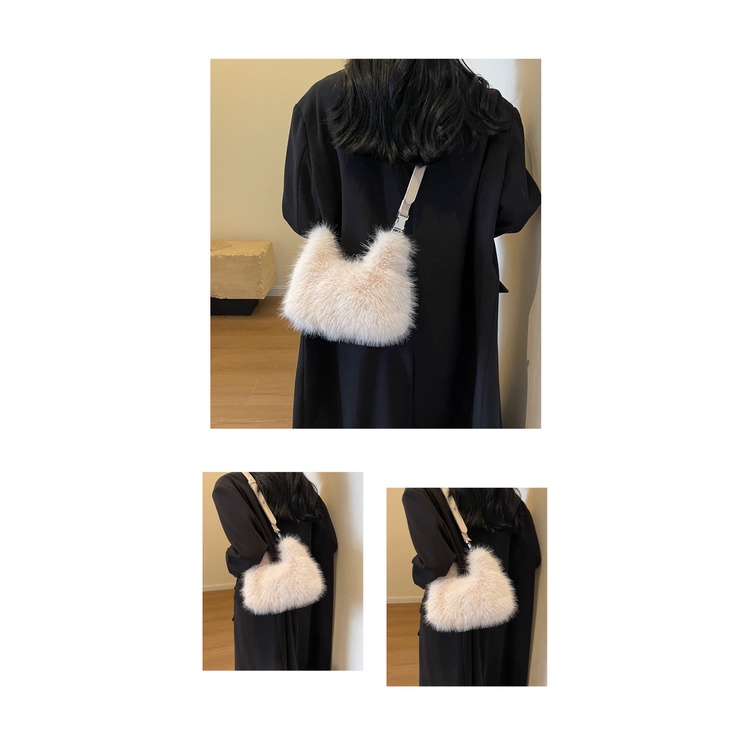 Túi Xách Đeo Chéo Phủ Lông Thời Trang Thu Đông 2023 Dễ Thương Cho Nữ