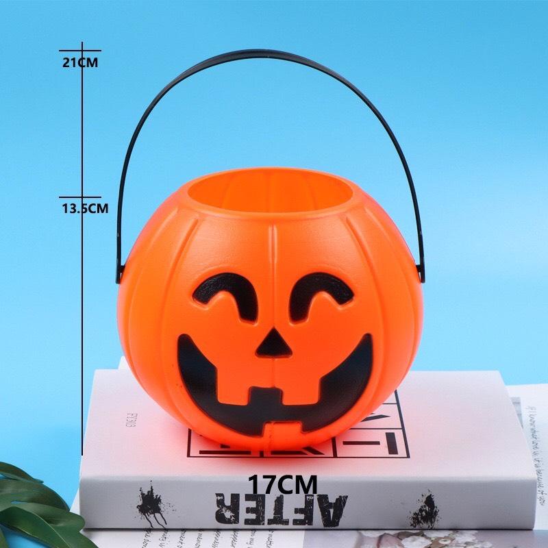 Giỏ bí ngô xin kẹo halloween không đèn nhạc - Đèn lồng bí ngô