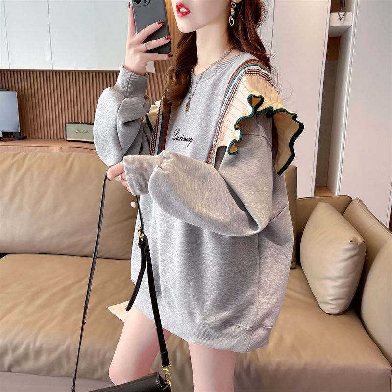 Áo Nỉ Nữ Dài Tay Cổ Tròn Thời Trang Hàn