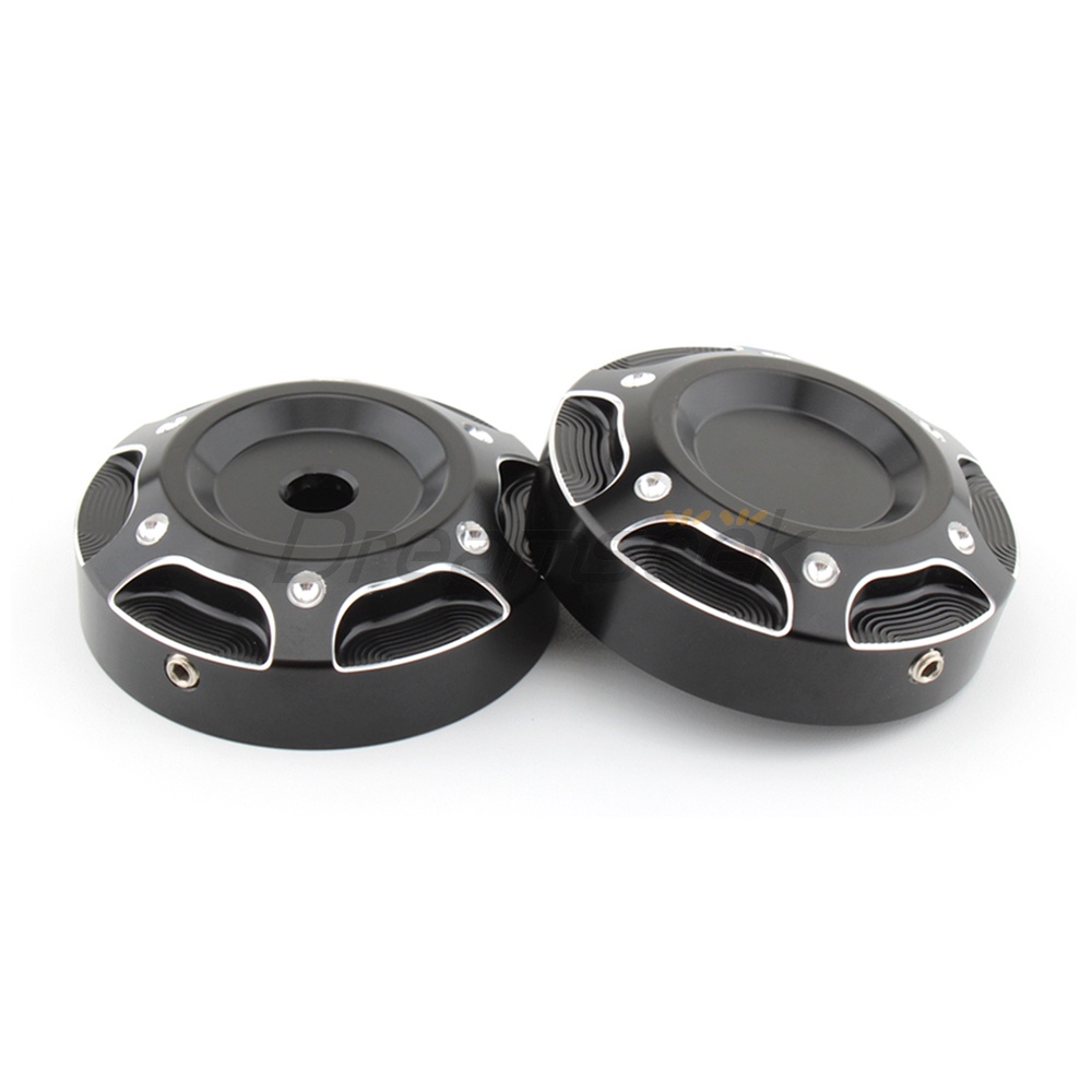 Cặp Nắp Đậy Phuộc Trước Bằng Nhôm cnc Màu Đen Cho Mô Tô harley-davidson x350 2023 +