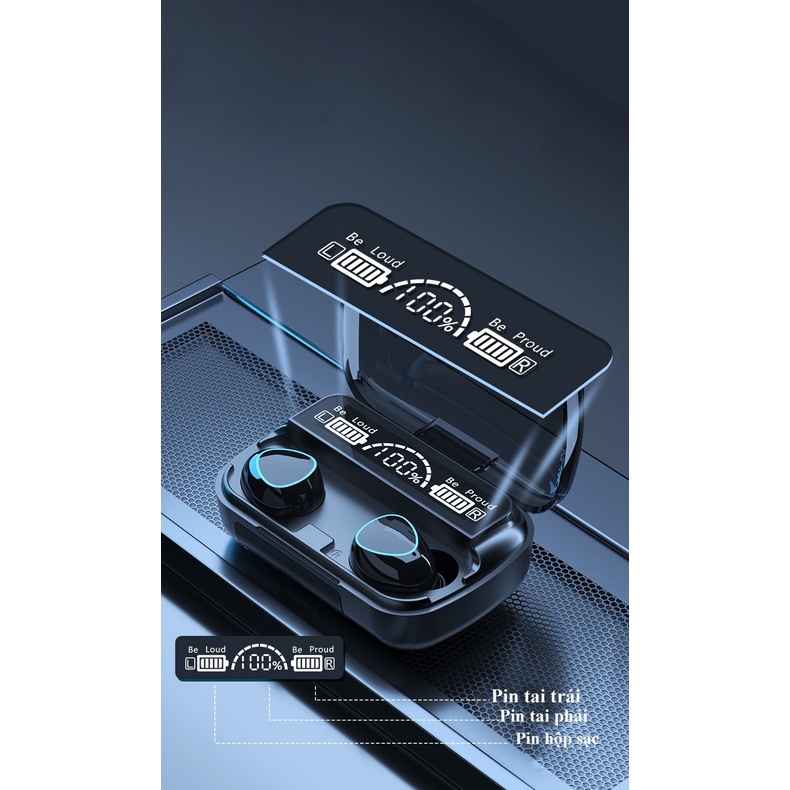 Tai nghe bluetooth M10 bản Pro nâng cấp, tai nghe không dây mini pin trâu, chống ồn