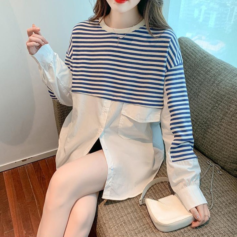Áo Sweater Dáng Rộng Cài Nút Họa Tiết Kẻ Sọc y 2k Thời Trang Thu Đông Phong Cách vintage Cho Nữ