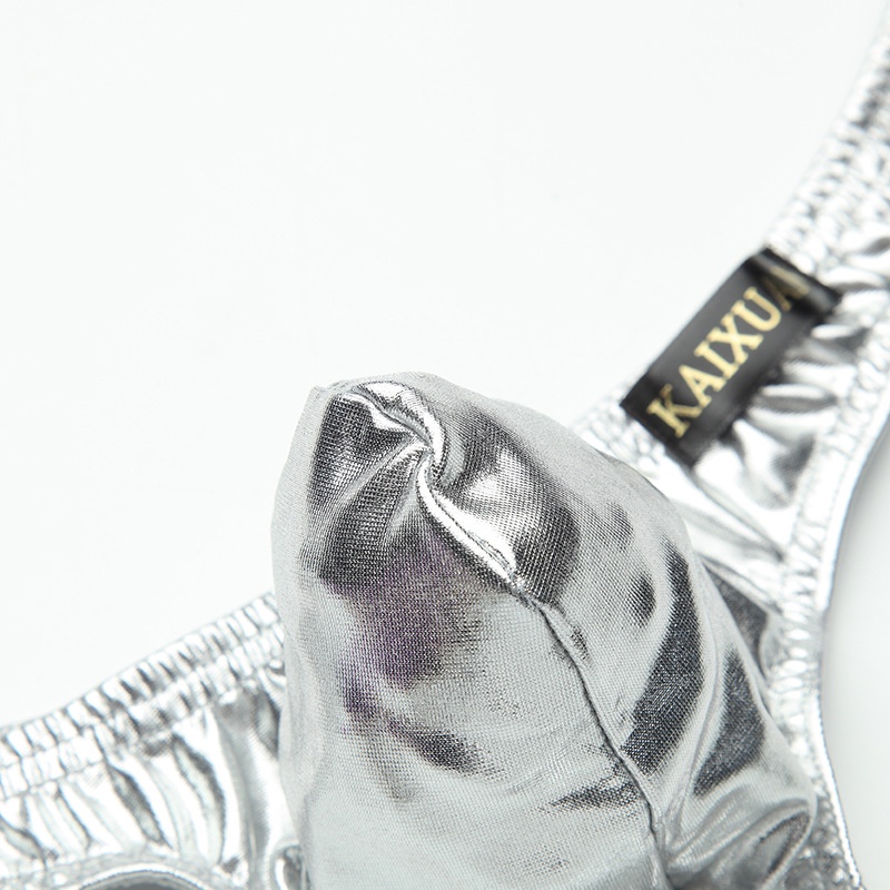 Quần Lót Lưng Thấp Chất Liệu Giả Da Màu Trơn Quyến Rũ Cho Nam 1045-dk