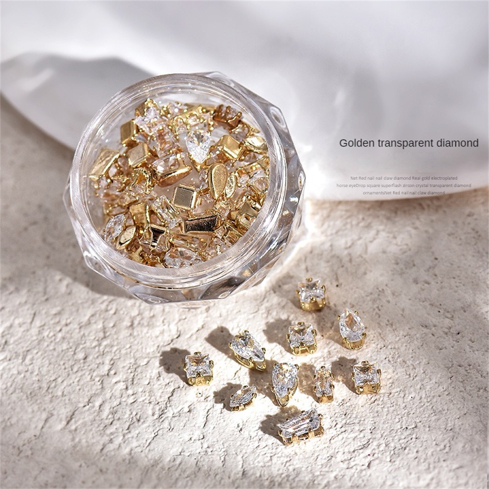 ♕ 20 chiếc Nail Art Claw Trang sức kim cương Giọt nước Hình mắt ngựa Kim cương Zircon Mũi khoan siêu flash Trang trí móng tay Công cụ làm móng tay cho cửa hàng làm móng UPBEST