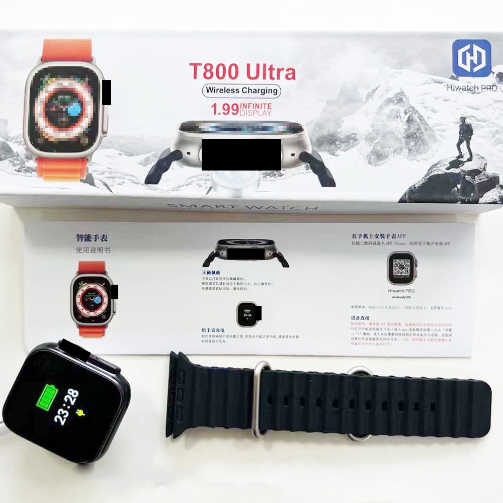 Đồng Hồ Thông Minh Smartwatch Nam Nữ T800 ULTRA Hiwatch Sạc Không Dây - Thông Báo Tin Nhắn- Nghe Gọi - Kháng Nước IP68