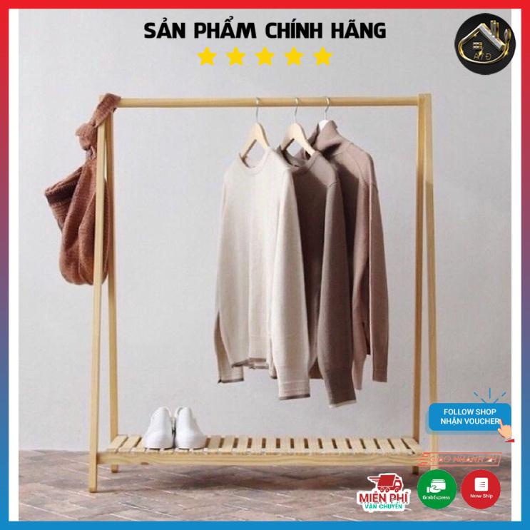 Kệ treo quần áo chữ A gỗ thông, chất liệu gỗ tự nhiên bền đẹp chắc chắn, đa tầng lựa chọn theo nhu cầu