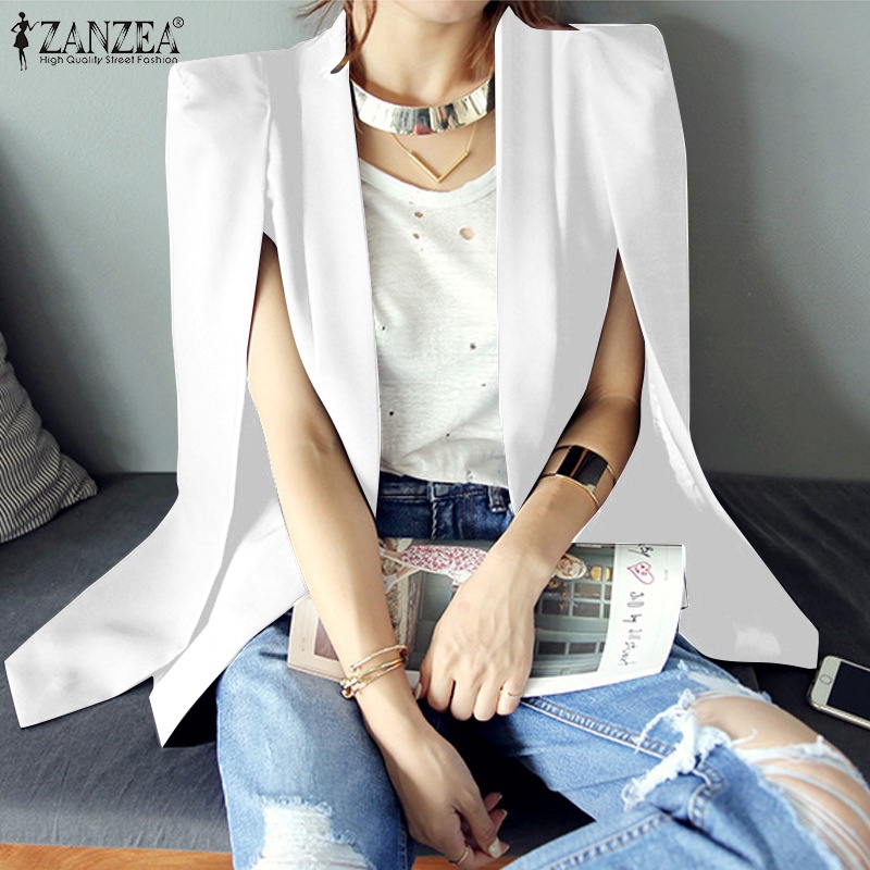 Zanzea Áo Khoác blazer Dài Tay Màu Trơn Phong Cách Hàn Quốc Thanh Lịch Dành Cho Nữ