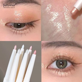 Bút kẻ mắt kim cương mờ Pearlescent Bút kẻ mắt long lanh lâu trôi Ngôi sao tỏa sáng Bút tằm nằm Chống thấm nước Làm sáng Bút chì trang điểm tằm JULYSTAR