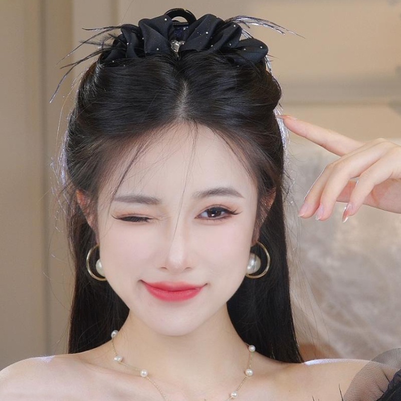 Đen Kẹp Tóc Hình Cá Mập Đính Đá Lấp Lánh Thời Trang Cho Nữ