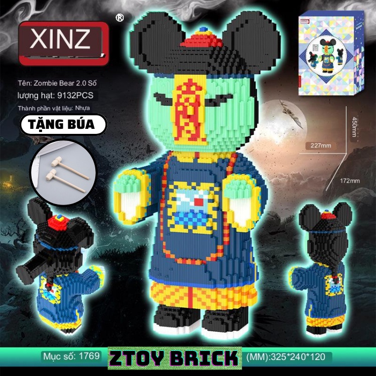 Xả kho le.go  cương thi 45cm 46cm 55cm Đồ chơi lắp ráp mô hình cỡ lớn Hàng Đẹp bear bricK. ZTOY tặng thêm xe