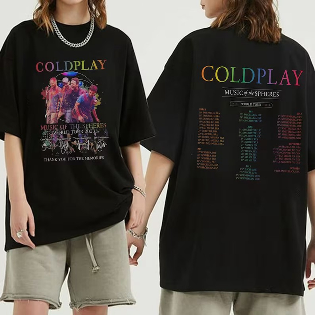 Áo Thun cotton Tay Ngắn In Hình kpop coldplay Thời Trang Mùa Hè Cho Nam Và Nữ
