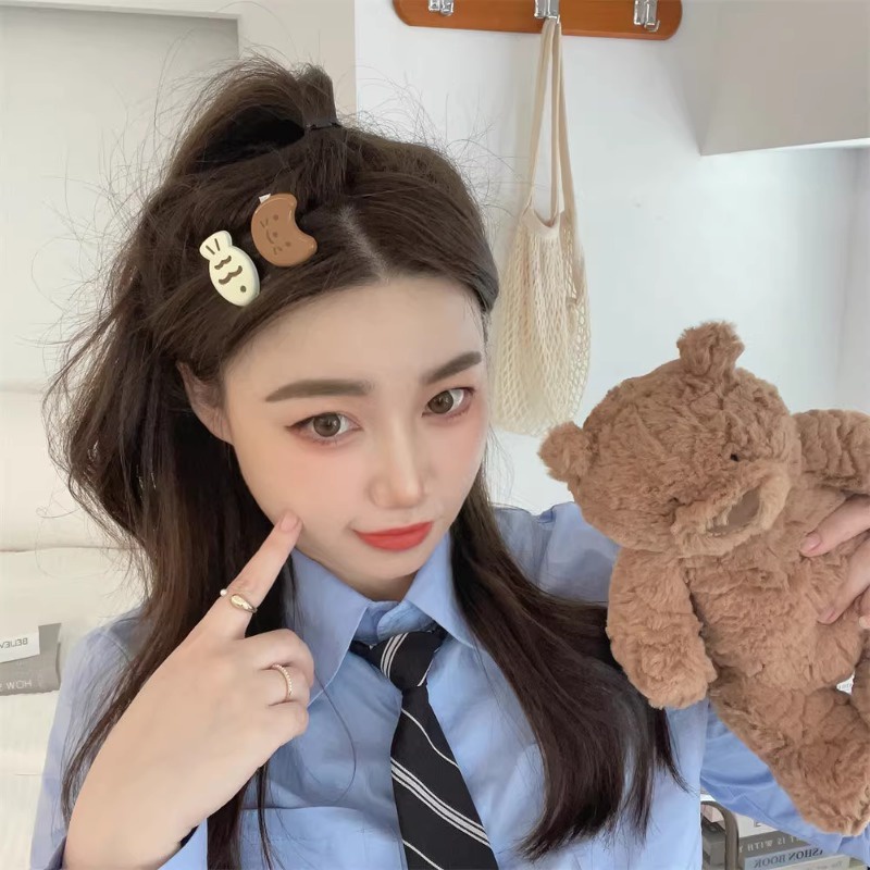 1 Kẹp Tóc Màu khaki Ngọt Ngào Cho Bé Gái