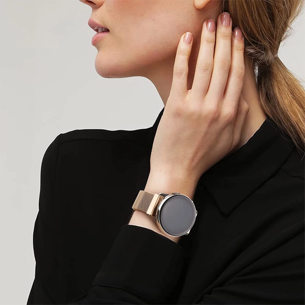 Dây Đeo Inox Từ Tính 20mm 22mm Cho Đồng Hồ Thông Minh Samsung Galaxy Watch 3 4 46mm 42mm 40mm 44mm S3 Active 2 Huawei GT