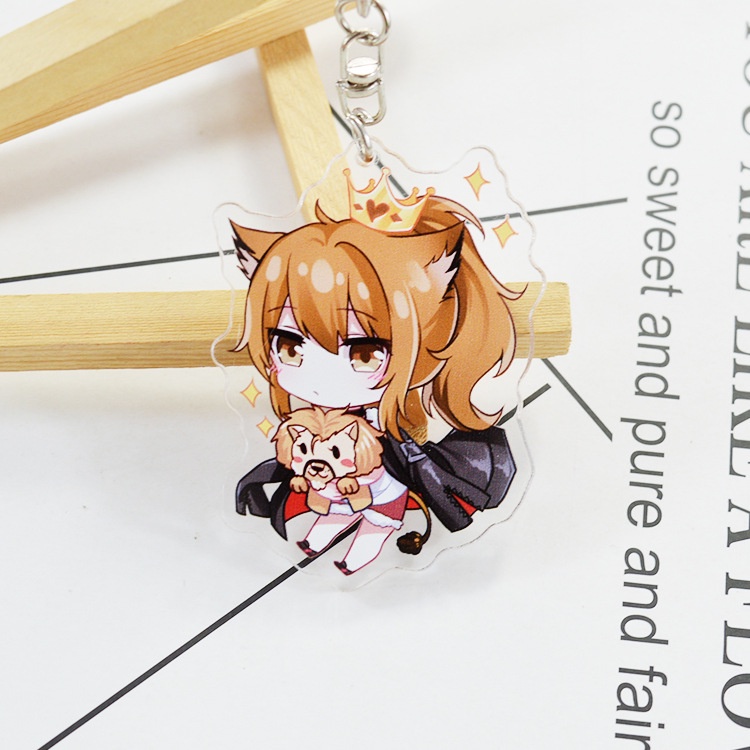 Mặt dây chuyền Arknights, móc khóa Texas First Snow Amiya, hoạt hình hai chiều và thiết bị ngoại vi trò chơi