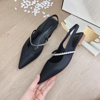 sandal mũi nhọn 1 quai đá da lì
