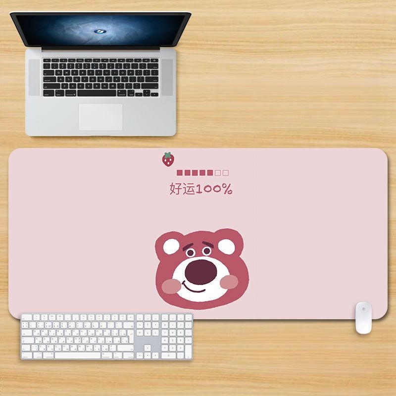 Tấm Lót Chuột Và Bàn Phím Máy Tính Cỡ Lớn In Hoạt Hình Gấu Dâu Tây Dễ Thương Cho Nữ