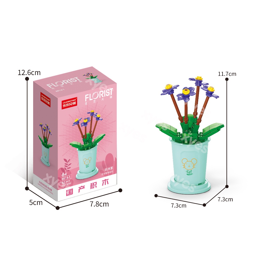 Đồ Chơi Lắp Ráp Hình Bó Hoa Bất Tử mini Trang Trí Phòng