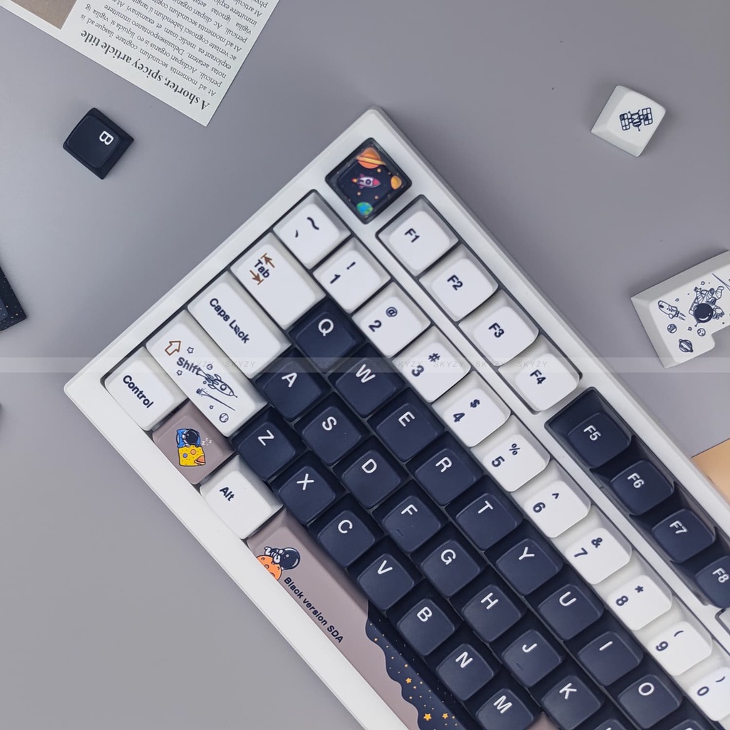 Astronaut Keycaps SDA Profile phi hành gia Hoạt hình PBT DYE SUB Bàn Phím Cơ Keycap