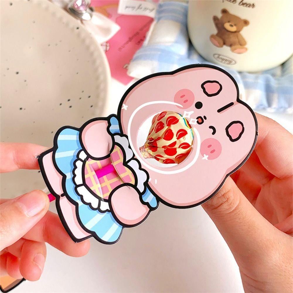 Dyruidoj1 Kẹo Mút Giấy Họa Tiết Hoạt Hình Phong Cách Hàn Quốc Độc Đáo diy