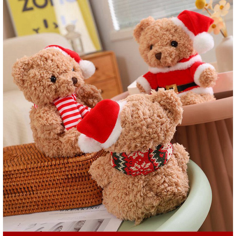 Gấu Bông teddy Dễ Thương Dùng Trang Trí Giáng Sinh